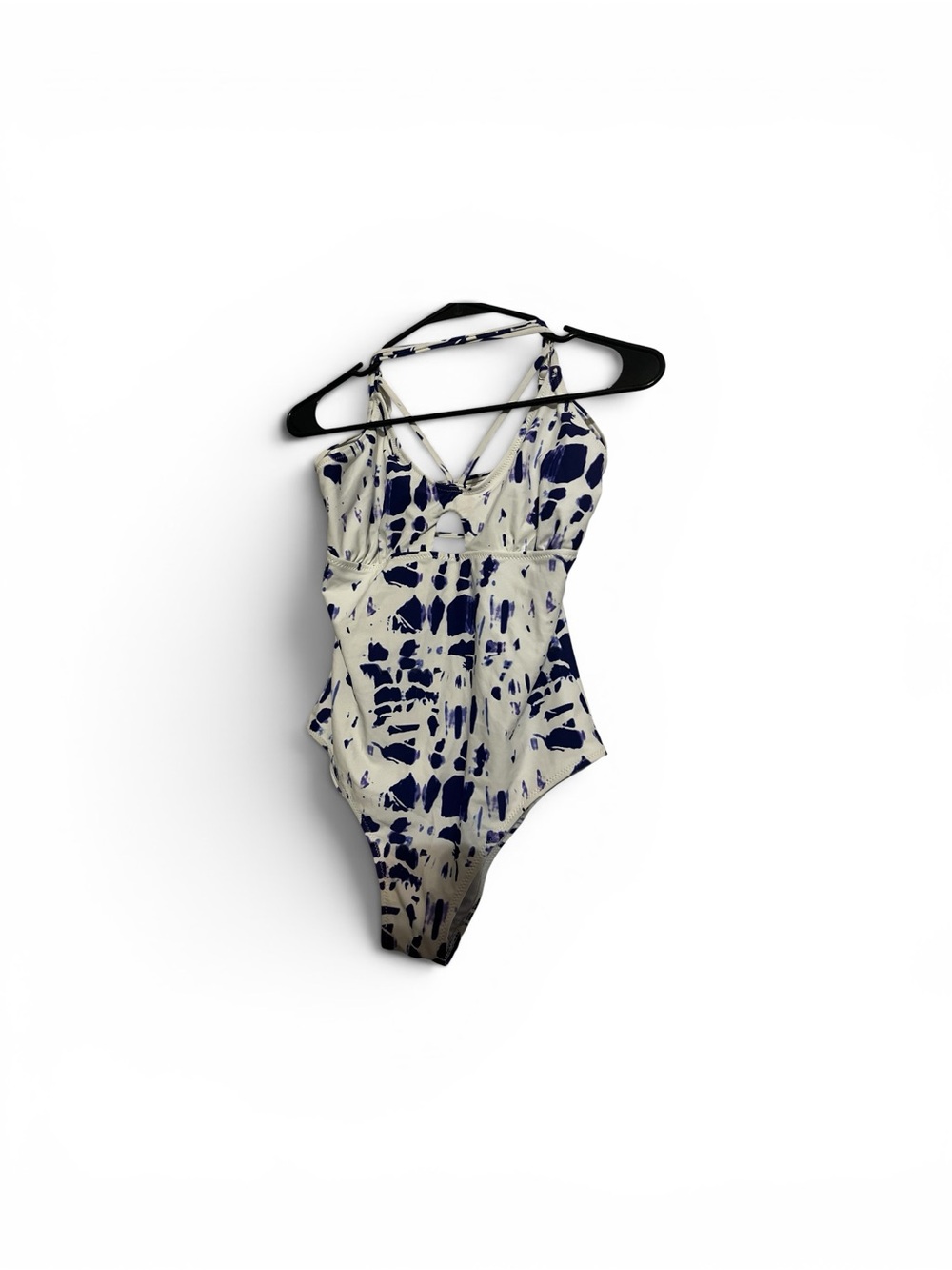 Cupshe Ivory and Navy Tie-Dye One-Piece Swimsuit